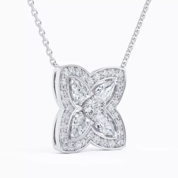 Enchanted Lotus Pendant in white gold with pear shape diamonds - Image 4