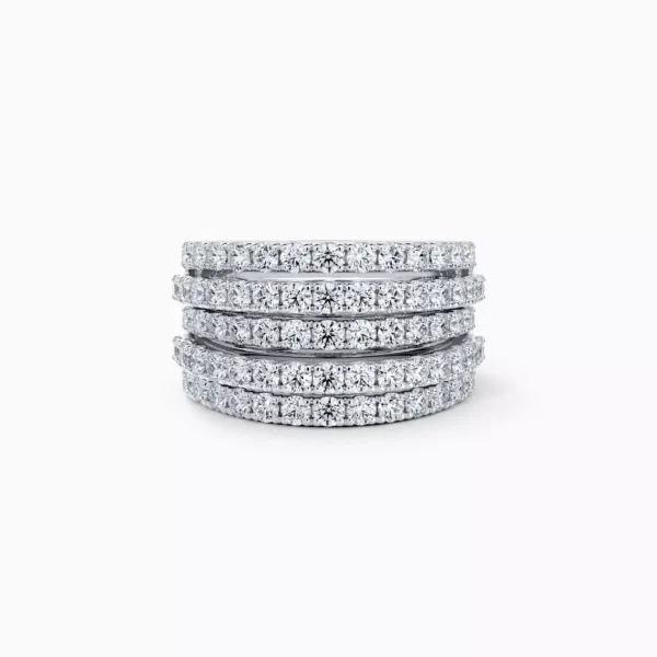 DB Classic Five Line Band in White Gold - Image 4