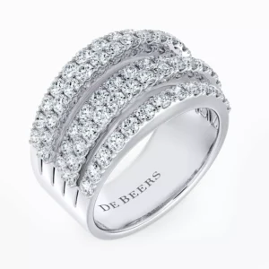 DB Classic Five Line Band in White Gold