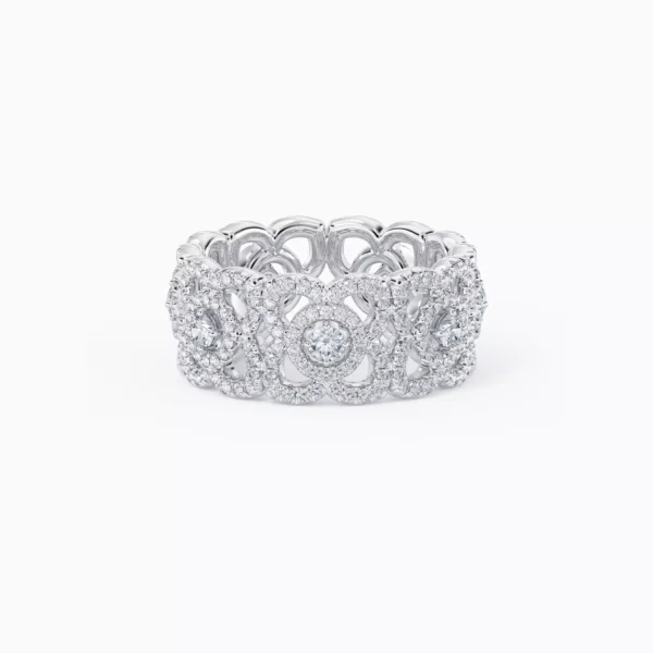 Enchanted Lotus Band in White Gold