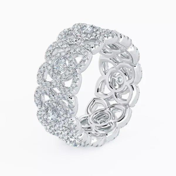 Enchanted Lotus Band in White Gold - Image 4