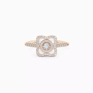 Enchanted Lotus Ring in Rose Gold and Mother-of-Pearl