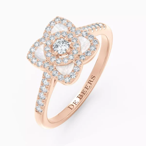 Enchanted Lotus Ring in Rose Gold and Mother-of-Pearl - Image 3