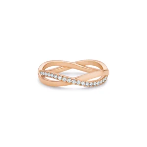 Infinity Half Pavé Band in Rose Gold