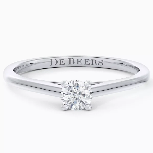 DB Classic round brilliant diamond ring in platinum - Image 4