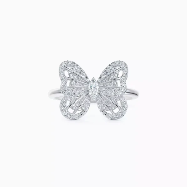 Portraits of Nature Butterfly Ring in White Gold - Image 2