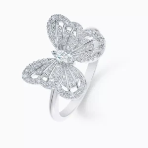 Portraits of Nature Butterfly Ring in White Gold