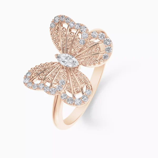 Portraits of Nature Butterfly Ring in Rose Gold