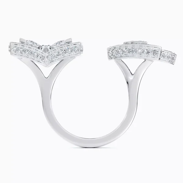 Enchanted Lotus Open Ring in White Gold - Image 4