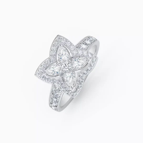 Enchanted Lotus ring in white gold