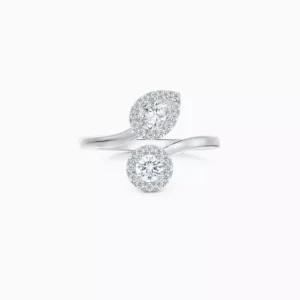 Aura Toi & Moi Pear-Shaped and Round Brilliant Diamond Ring