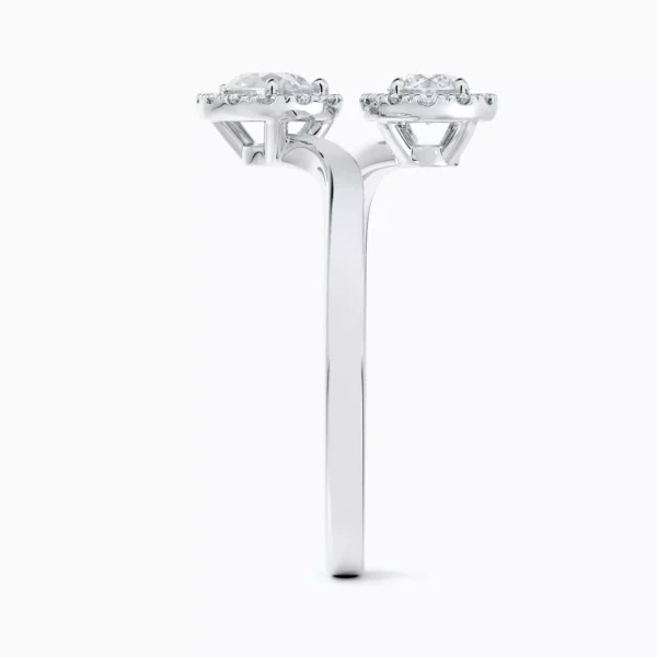 Aura Toi & Moi Pear-Shaped and Round Brilliant Diamond Ring - Image 3