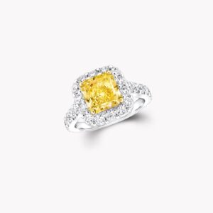 Icon Radiant Cut Yellow and White Diamond Engagement Ring
