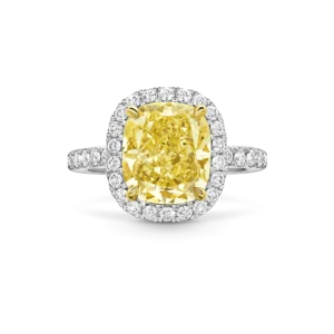Cushion-Cut Yellow Diamond Micropavé Ring