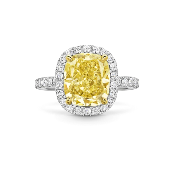 Cushion-Cut Yellow Diamond Micropavé Ring
