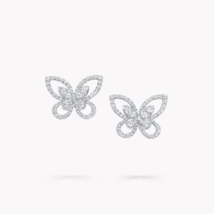 Butterfly Silhouette Diamond Stud Earrings