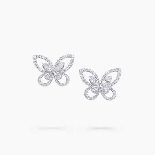 Butterfly Silhouette Diamond Stud Earrings