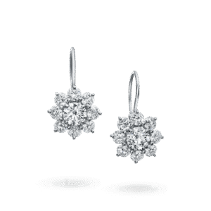 Sunflower Diamond Earrings on Wires, Small