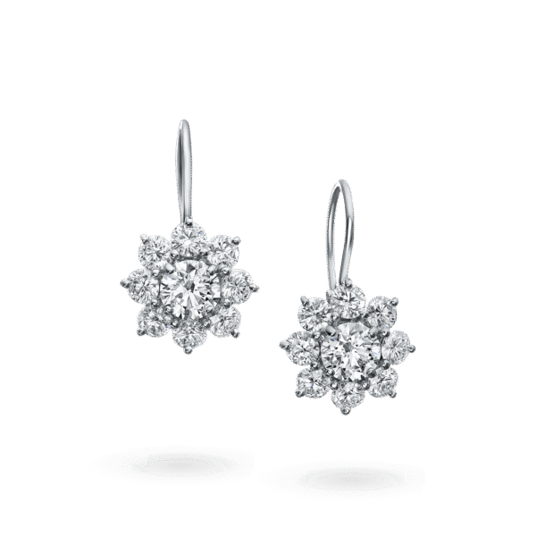Sunflower Diamond Earrings on Wires, Small