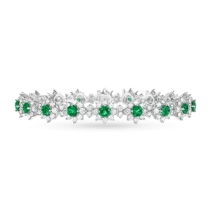 Sunflower Emerald and Diamond Bracelet, Small